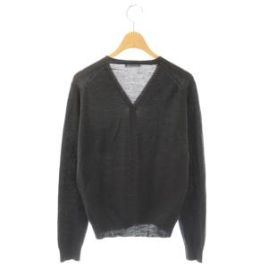 MARGARET HOWELL ×JOHN SMEDLEY ウールVネックカーディガン ニット 長袖 2 ダークグレー /HK OS