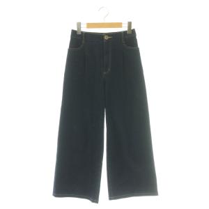 24SS ライトオンスデニム ジーンズ 34 青 ブルー ワイド タック クロップド /AZ
