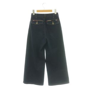 BLUE LABEL CRESTBRIDGE 24SS ライトオンスデニム ジーンズ 34 青 ブルー ワイド タック クロップド /AZ