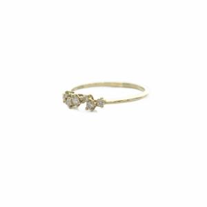 AHKAH 指輪 K18 ダイヤ0.10ct BBリング 8号