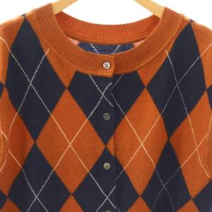 Diagram GRACE CONTINENTAL 25AW アーガイルニットベスト 前開き 36 ブラウン /HK OS