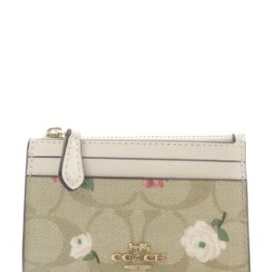 COACH シグネチャーフローラル プリントコインケース 定期入れ パスケース ベージュ /CR972 /SR