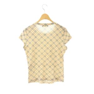 BURBERRY BLUE LABEL 半袖カットソー Tシャツ ノバチェック 38 マルチカラー ベージュ 黒 ブラック /SS OS