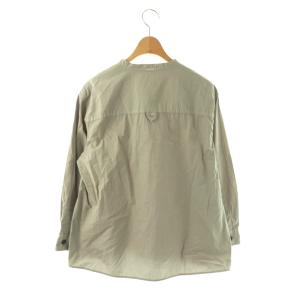 MHL. 24SS ORGANIC COTTON SHIRTING プルオーバーシャツ 長袖 1 カーキグレー /HK