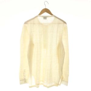 GUCCI リネンカシミア混 ヘンリーネック 長袖カットソー M アイボリー /MY OS
