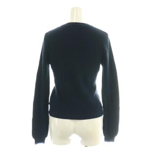 BURBERRY BLUE LABEL クルーネックサーマルカーディガン ニット 38 ネイビー /ES OS