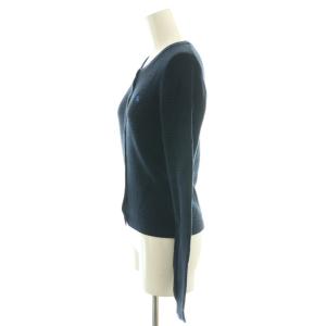 BURBERRY BLUE LABEL クルーネックサーマルカーディガン ニット 38 ネイビー /ES OS