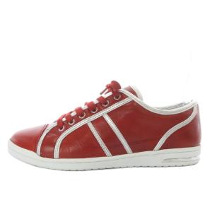 スニーカー ローカット レザー レッド 38.5 /YO22