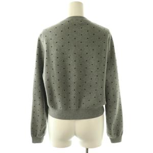 CABaN カシミヤ混 ドットジャカードクルーネックカーディガン ニット F グレー ブラック