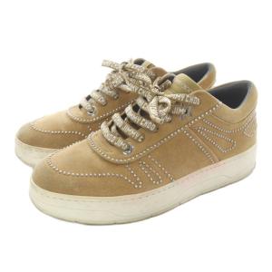 JIMMY CHOO スエード スタッズ スニーカー ロゴ 39 茶色 ブラウン /SR