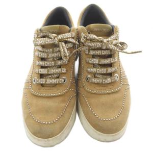 JIMMY CHOO スエード スタッズ スニーカー ロゴ 39 茶色 ブラウン /SR
