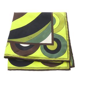 Emilio Pucci プッチ柄 シルク ミニスカーフ 黄色 イエロー /SR