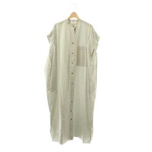 HIGH COUNT STRIPE OP シャツワンピース ストライプ ロング フレンチスリーブ 38