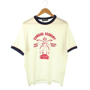 ヒステリックグラマー COWGIRL ACADEMY プリント Tシャツ カットソー 半袖 XL ホワイト