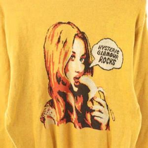 HYSTERIC GLAMOUR 24AW BANANAジャカードセーター ニット 長袖 クルーネック ロゴ イラスト XL 黄色 イエロー