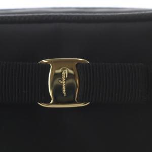 Salvatore Ferragamo ポーチ メイク 化粧 ヴァラ リボンモチーフ ナイロン ブラック /YO20