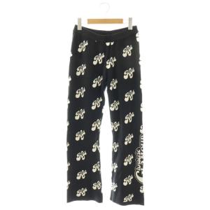 25SS SWASH MONOGRAM柄ジャカード フレアパンツ ニット F ブラック /HK OS