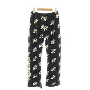 HYSTERIC GLAMOUR 25SS SWASH MONOGRAM柄ジャカード フレアパンツ ニット F ブラック /HK OS