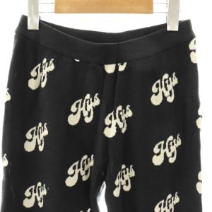 HYSTERIC GLAMOUR 25SS SWASH MONOGRAM柄ジャカード フレアパンツ ニット F ブラック /HK OS