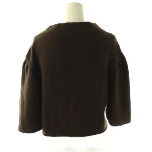 FOXEY BOUTIQUE シルクリボン ショートカシミヤニットカーディガン 七分袖 F ブラウン /HK OS