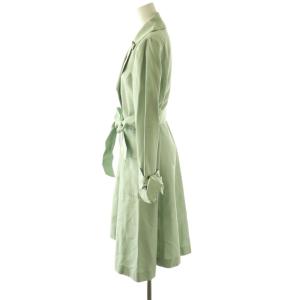 FOXEY BOUTIQUE 23582 シルクトレンチコート ロング 40 ミントグリーン /HK OS