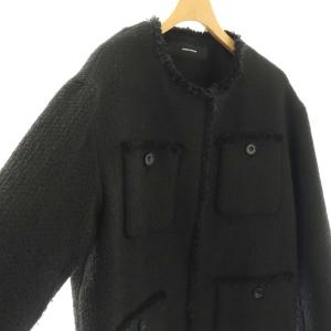 JOURNAL STANDARD ツイードジャケット ノーカラージャケット ブラック /DF OS