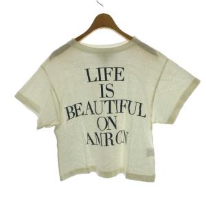 LIFE IS BEAUTIFUL クロップドTシャツ カットソー 半袖 白 ホワイト /SS OS