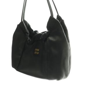 miumiu ナッパレザー ホーボーバッグ ブラック 5BC175
