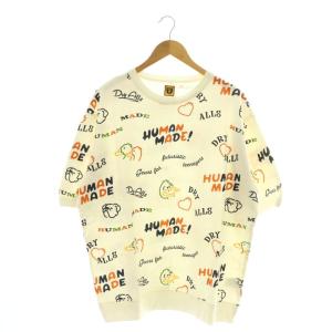 プリンティッド Printed スウェットシャツ トレーナー 半袖 XXL マルチカラー 白 ホワイト