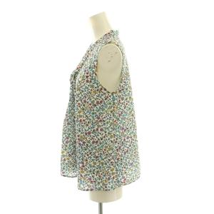 PS Paul Smith 花柄ノースリーブブラウス シャツ 38 マルチカラー 白 ホワイト 黄色 イエロー /SS OS