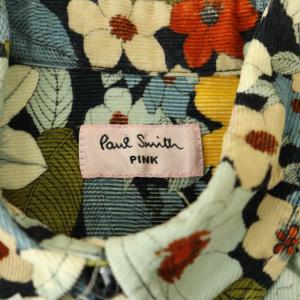 paul smith PINK 花柄長袖コーデュロイシャツ 40 マルチカラー 紺 ネイビー ライトブルー /SS OS