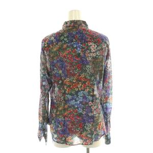 PAUL SMITH ポールプラス Paul+ 花柄長袖シアーシャツ 40 マルチカラー 紺 ネイビー 紫 パープル /SS