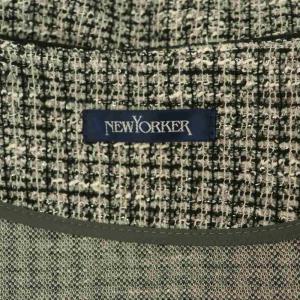 NEWYORKER ツイードジャケット ラメ ノーカラー 15 ブラック /MY OS