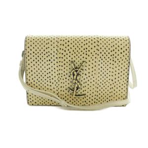 YSLロゴ ミニショルダーバッグ ドット柄 アイボリー 490823