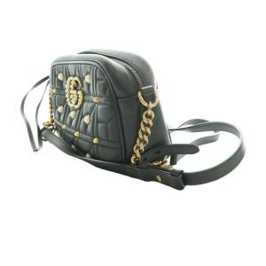 GUCCI GGマーモント パール チェーンショルダーバッグ ブラック 447632