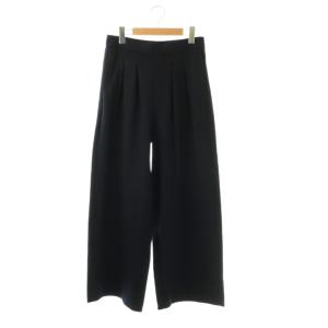 24AW ミルドスムース タックワイドパンツ ウール 36 ネイビー /HK OS