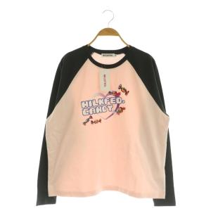 CANDY HEART LOGO B/B TEE ロンT 長袖 カットソー プリント M ピンク /MY