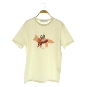 FOX CAFE KITSUNE CLASSIC TEE-SHIRT 半袖Tシャツ ロゴ刺繍 XS オフホワイト