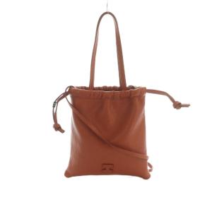 グラネッロCERVO ショルダーバッグ レザー 巾着 赤茶 /MI OS