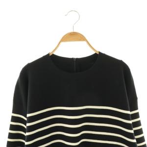 23区 24AW ヴィスコースストレッチ ミラノリブ ニット プルオーバー 44 ブラック ホワイト /DF OS