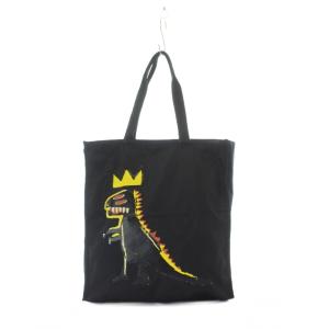 × バスキア Jean-Michel Basquiat トートバッグ ナイロン 黒 ブラック /RI OS