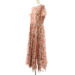 23区 vingt-trois 花柄 ワンピース ロング 38 テラコッタ /DF OS