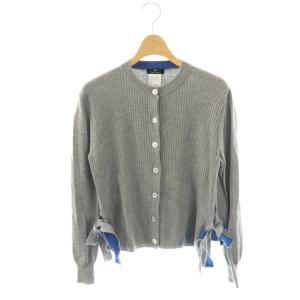ニット カーディガン リボン M グレー/DF OS