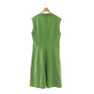FOXEY NEW YORK Vネックワンピース ロング ノースリーブ 40 グリーン 28350 /MY OS
