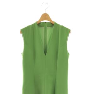 FOXEY NEW YORK Vネックワンピース ロング ノースリーブ 40 グリーン 28350 /MY OS