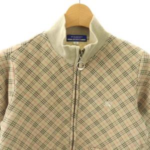BURBERRY BLUE LABEL ハイネックジップアップブルゾン ジャケット 38 ベージュ マルチカラー /DO OS