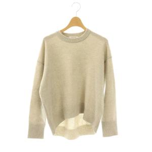 ラムカシミヤクルーネックプルオーバー ニット セーター 長袖 S グレージュ /DO OS