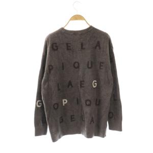 gelato pique ホットスムーズィーLOGOプルオーバー ナイトウエア パジャマ F ダークグレー ロゴ柄 クルーネック