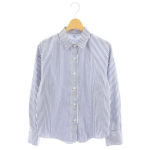 24SS 愛され ベーシックシャツ ストライプ 長袖 36 ブルー ホワイト /HK OS