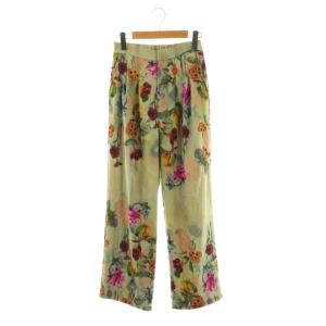 25AW UND GRACE JACQUARD PRINT PANTS パンツ テーパード 花柄 S ライトグリーン
